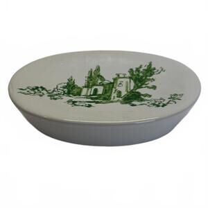 Hand-painted Italian Borgo Antico by Vietri ceramic soap dish landscape c.1948